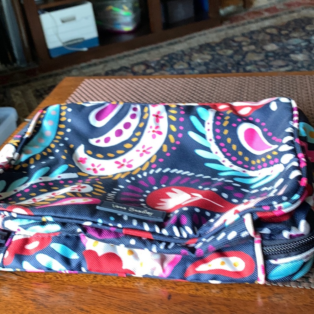 Painted Paisley zip around cosmetic bag